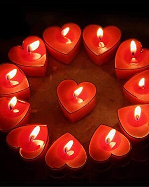 12 Pack – Red Heart Scented Candles, Heart shaped Tealight Candles, Dinner Candles Decor for Holiday, Wedding, Party Decor