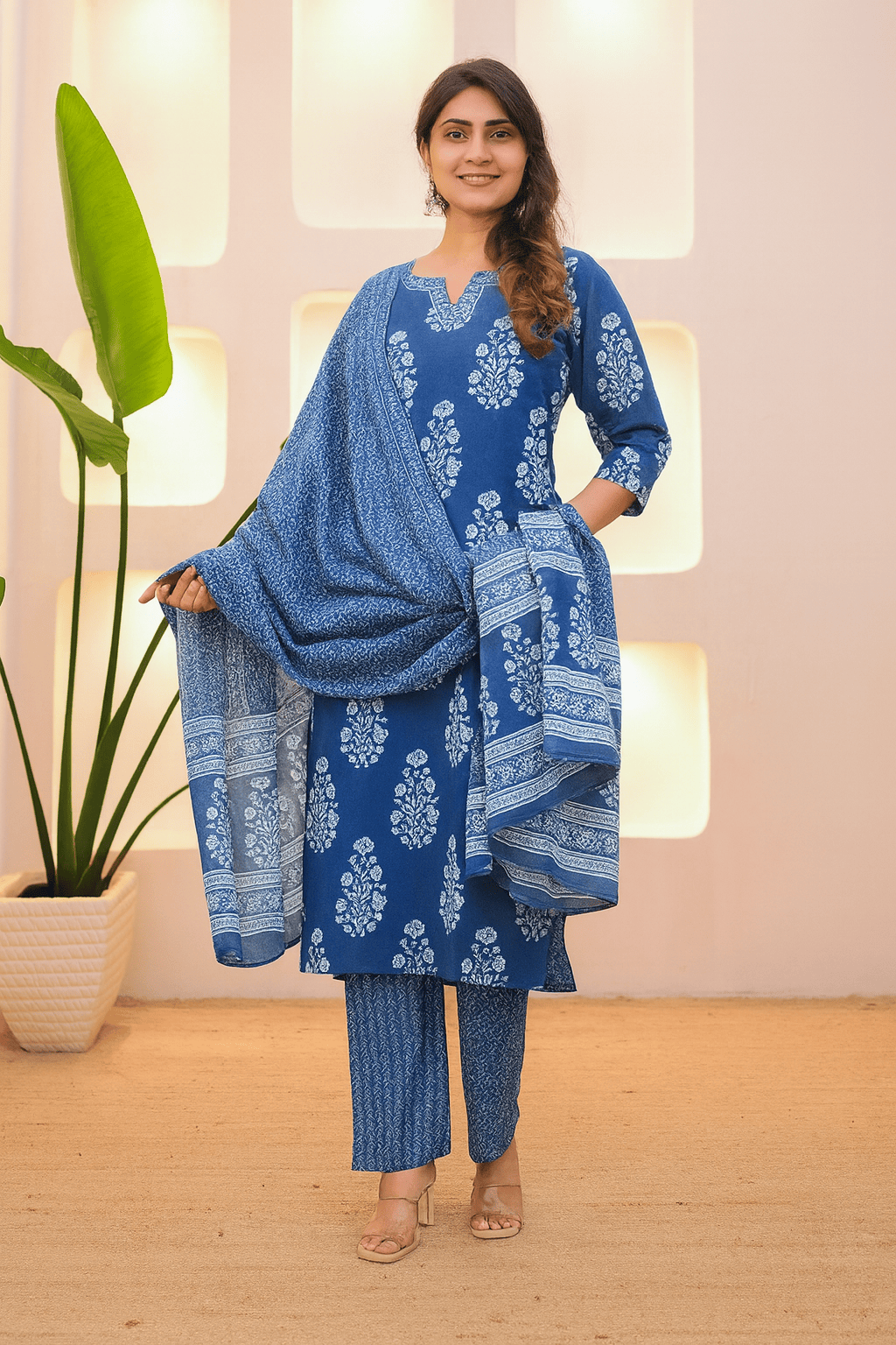 ChatGPT Image Sep 24, 2025, 06_31_17 PM (1) 3 Piece Ethnic Set Women Printed Straight Kurta and Pant set with Dupatta - Image 4