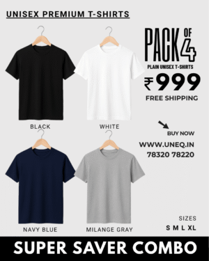 4 unisex plain t shirts